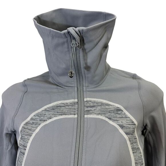 Lululemon In Stride‎ Jacket Full Zip Fossil Gray Wee Are From Space Sz 2 - Picture 5 of 10